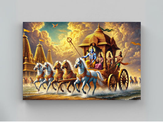 Mahabharata Canvas Print – Indian Epic Art | Museum Grade Gallery Wrap - Antarmada