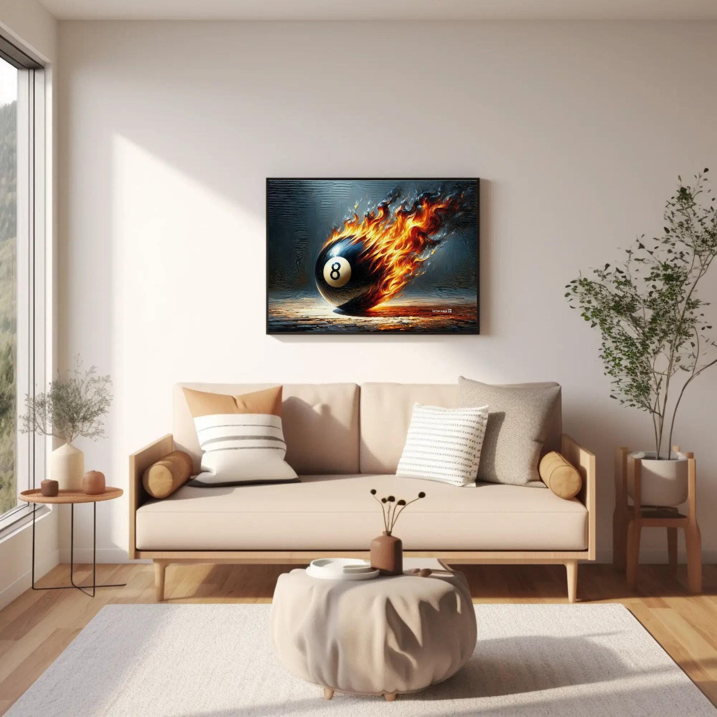Meteor 8 Ball Canvas | Premium Game Room Wall Art - Man Cave Decor - Antarmada