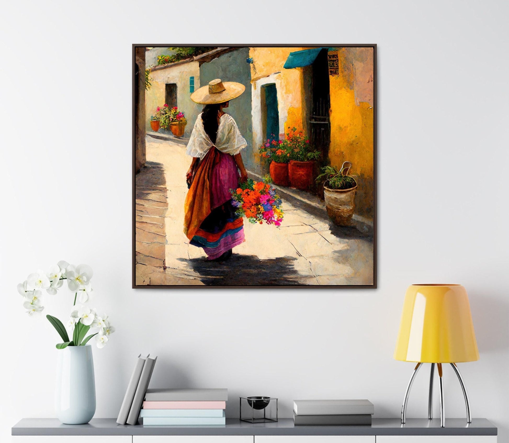 Mexican Village Canvas Art – Colorful Hacienda Decor | Museum-Grade Print - Antarmada