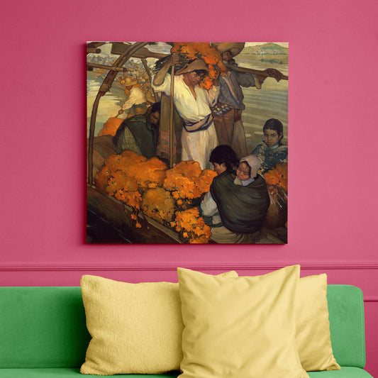 Mexican Wall Art - La Ofrenda Poster by Saturnino Herrán | Colorful Vintage Print - Antarmada