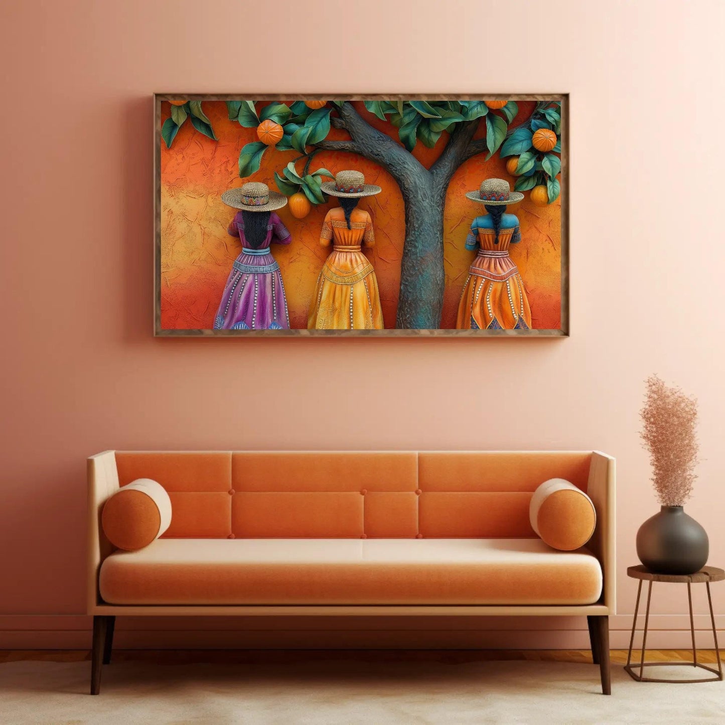 Mexican Woman Canvas Art – 3D Illusion Wall Decor | Vibrant Traditional Mexican Canvas - Antarmada