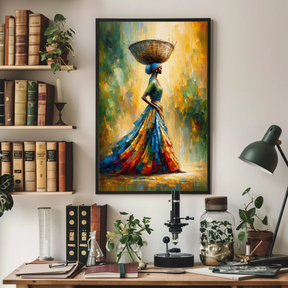 African Woman Canvas Print - Framed Black Art Decor