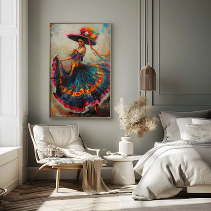Mexican Folk Art Canvas Print - Mexican Gift - Mexico Art - Mexican Wall Art - Mexican Woman Framed Print - Ready To Hang Wall Art – Canvas Print