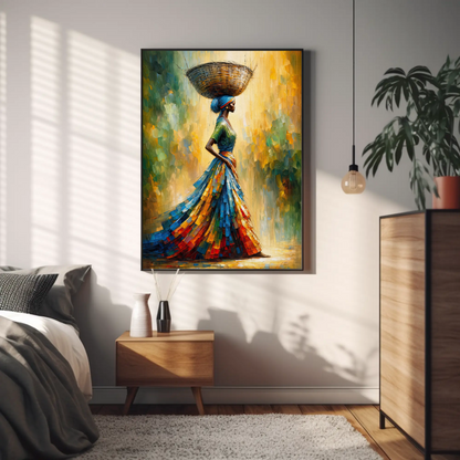 African Woman Canvas Print - Framed Black Art Decor