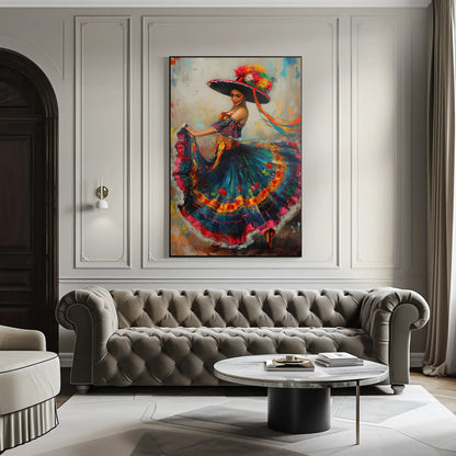 Mexican Folk Art Canvas Print - Mexican Gift - Mexico Art - Mexican Wall Art - Mexican Woman Framed Print - Ready To Hang Wall Art – Canvas Print