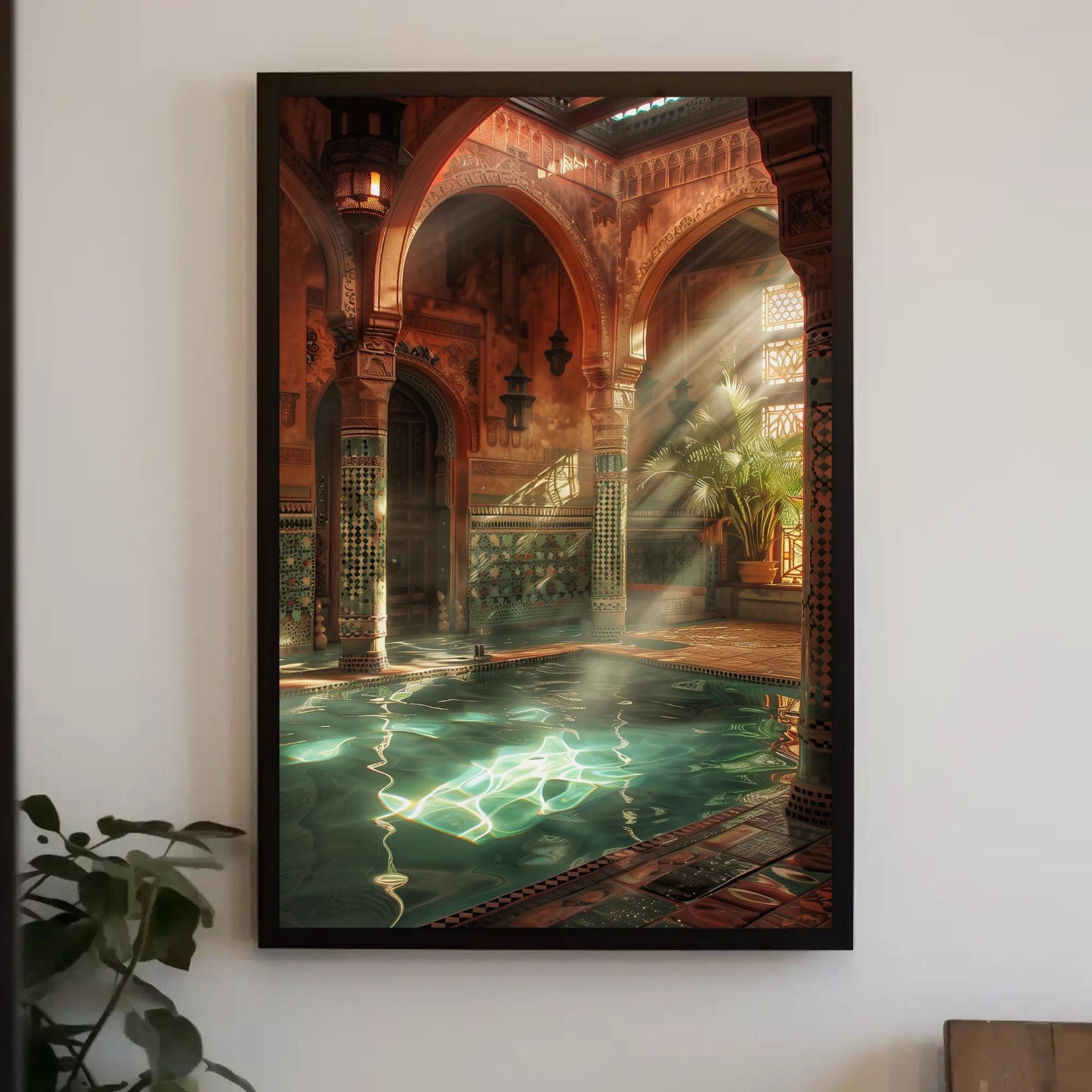 Moroccan Bath House Canvas Print, Hammam Islamic Wall Art