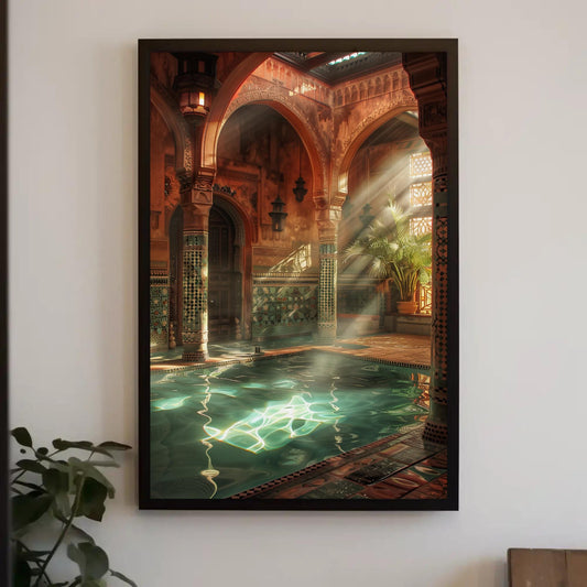 Moroccan Bath House Canvas Print, Hammam Islamic Wall Art - Antarmada