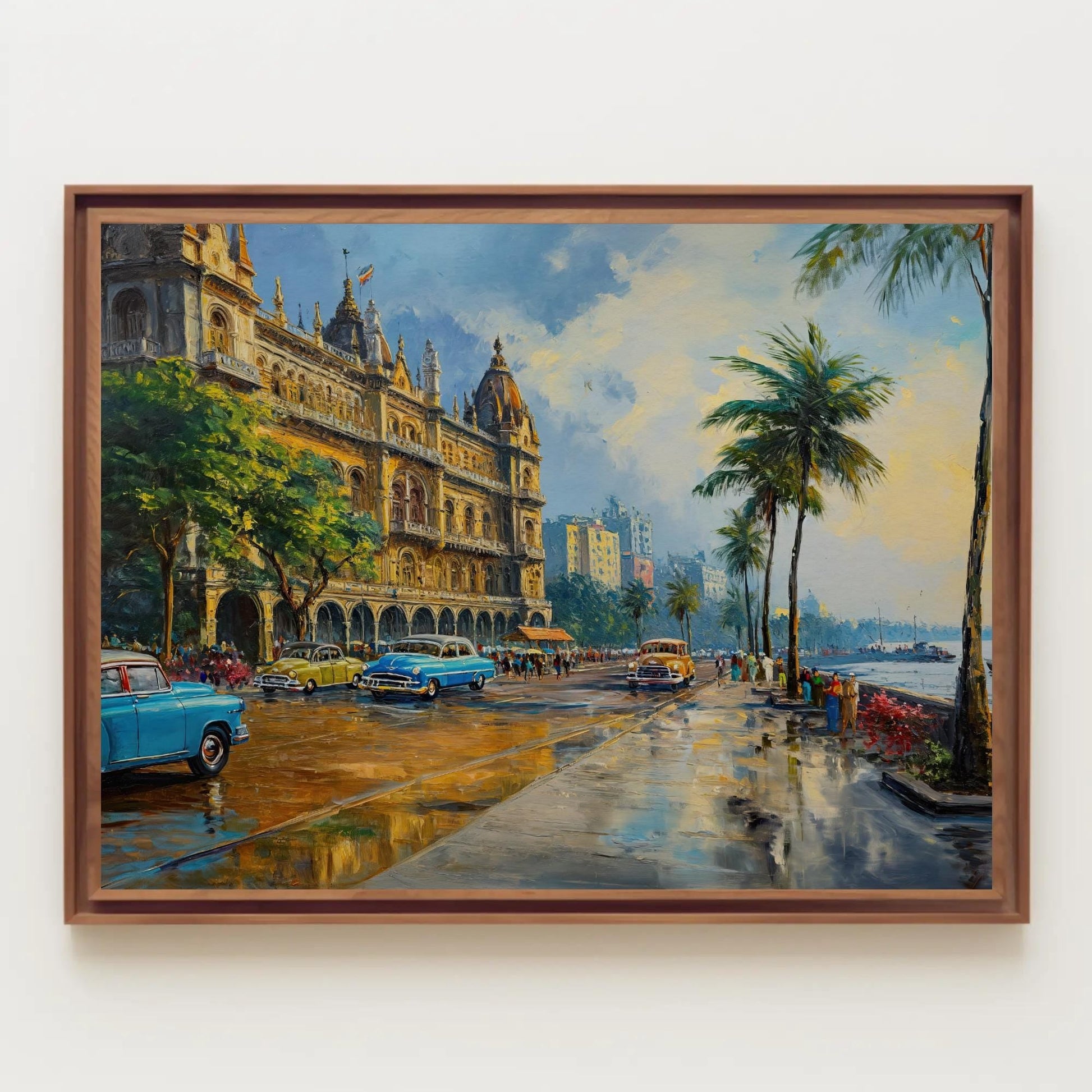 Mumbai Coastal Canvas Print - Vibrant Indian Wall Art | Ready to Hang Gallery Wrap - Antarmada