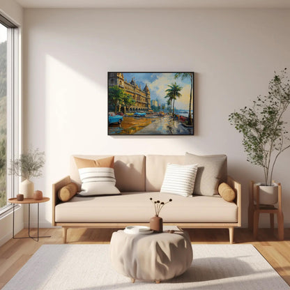 Mumbai Coastal Canvas Print - Vibrant Indian Wall Art | Ready to Hang Gallery Wrap - Antarmada