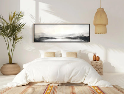 Neutral Watercolor Landscape - Panoramic Wall Art | Framed Canvas Print - Antarmada
