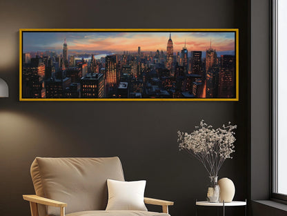 NYC Skyline Canvas Print – Panoramic Wall Art | Modern Cityscape Decor - Antarmada