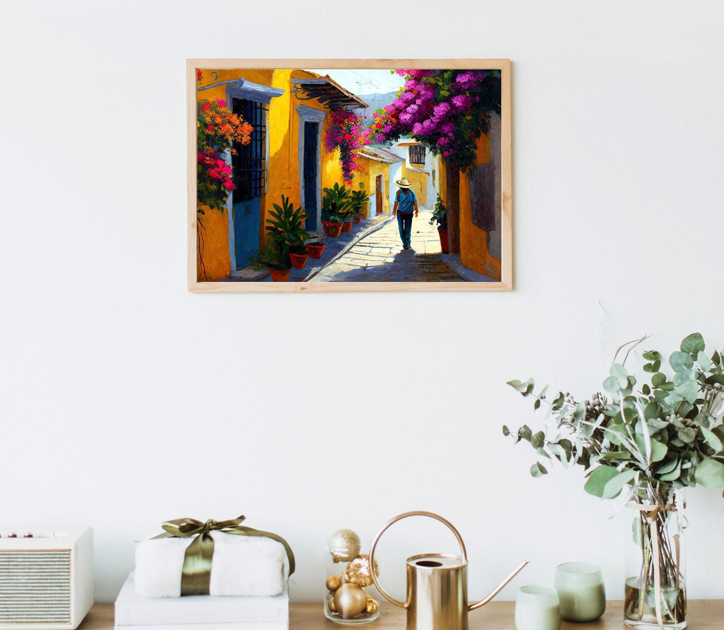 Oaxaca Art Print - Vibrant Mexican Village Painting on Museum-Grade Canvas - Antarmada