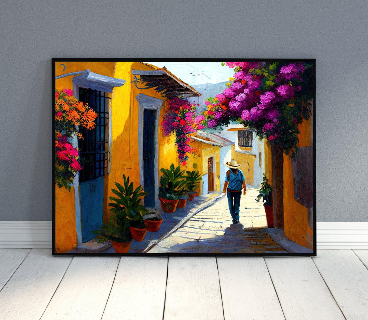 Oaxaca Art Print - Vibrant Mexican Village Painting on Museum-Grade Canvas - Antarmada
