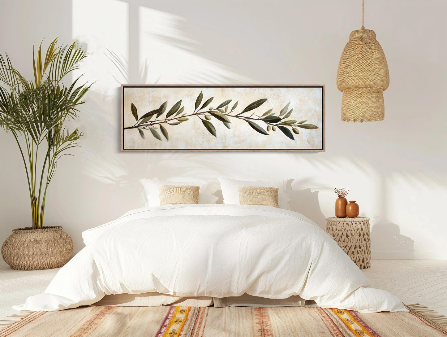 Olive Branch , Long Horizontal Kitchen canvas wall art shown in a kitchen (view 7)
