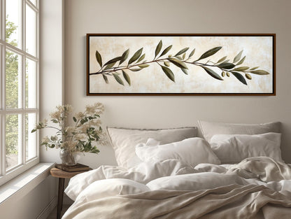 Olive Branch , Long Horizontal Kitchen canvas wall art shown in a kitchen (view 5)