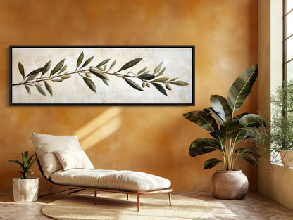 Olive Branch , Long Horizontal Kitchen canvas wall art shown in a kitchen (view 8)
