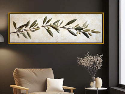 Olive Branch , Long Horizontal Kitchen canvas wall art shown in a kitchen (view 4)