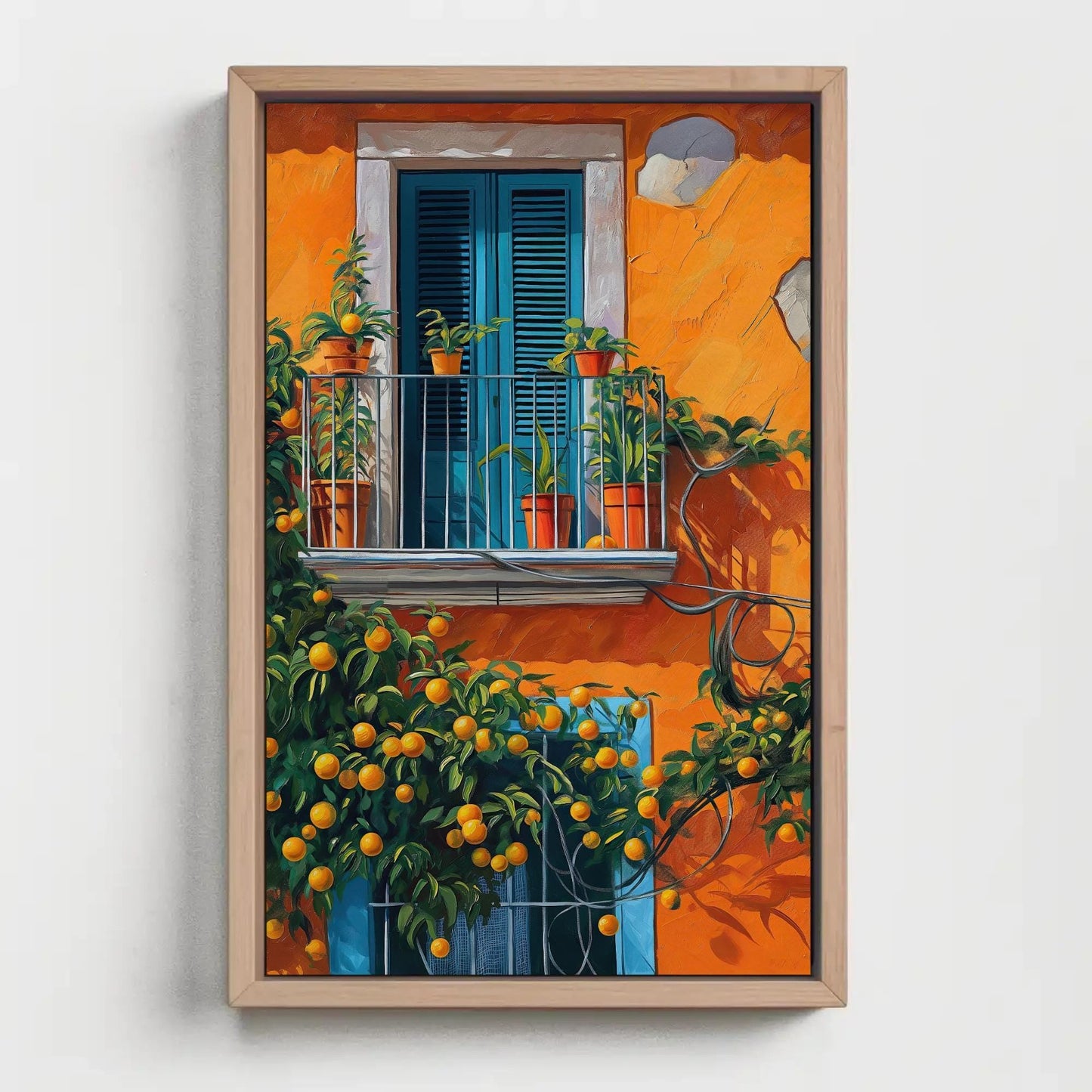 Orange Tree Canvas Print – Vibrant Mediterranean Wall Art | Balcony Decor - Antarmada