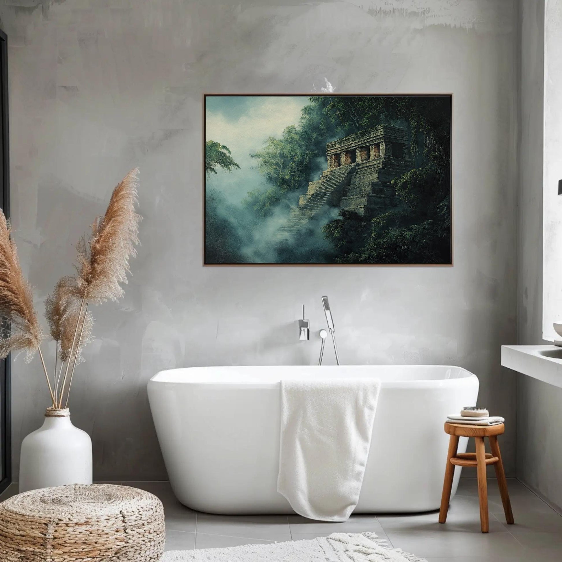 Palenque Mayan Ruins | Mexican Jungle Art Canvas Print – Museum-Grade Wall Decor - Antarmada