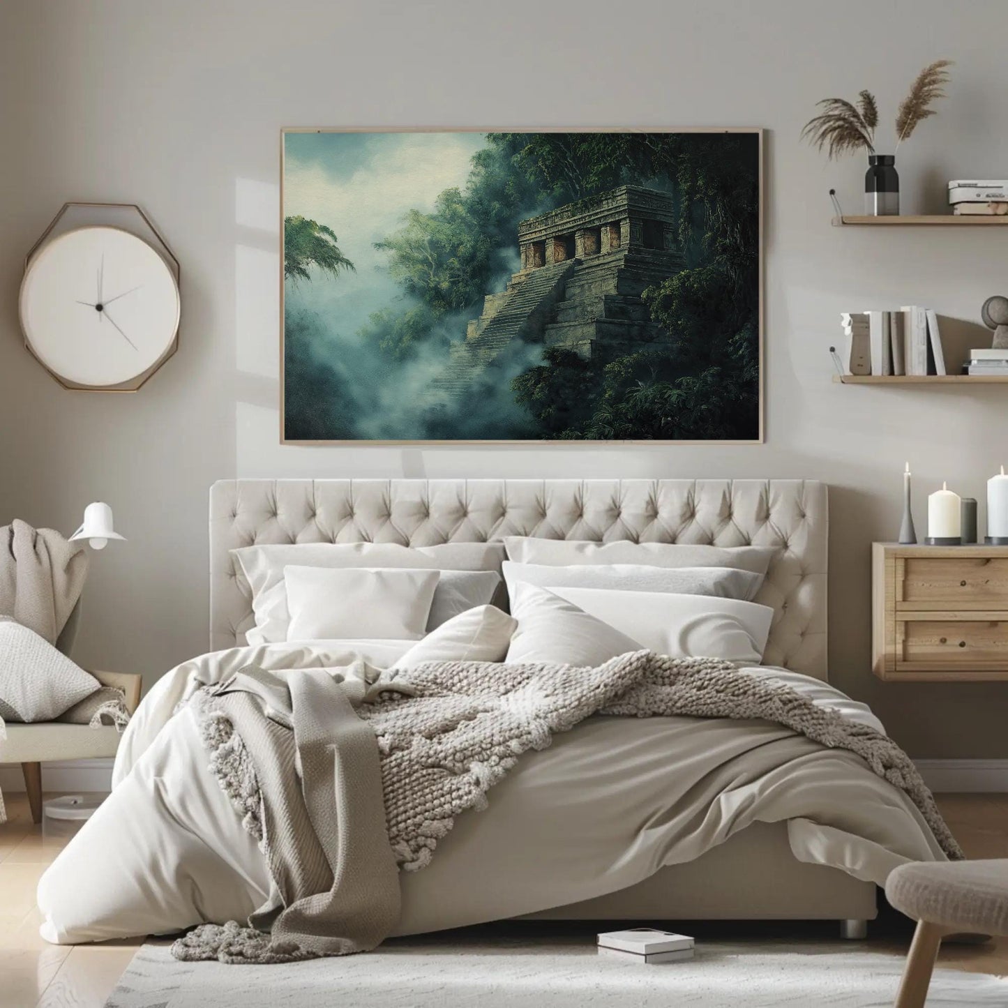 Palenque Mayan Ruins | Mexican Jungle Art Canvas Print – Museum-Grade Wall Decor - Antarmada