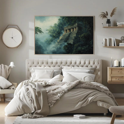 Palenque Mayan Ruins | Mexican Jungle Art Canvas Print – Museum-Grade Wall Decor - Antarmada