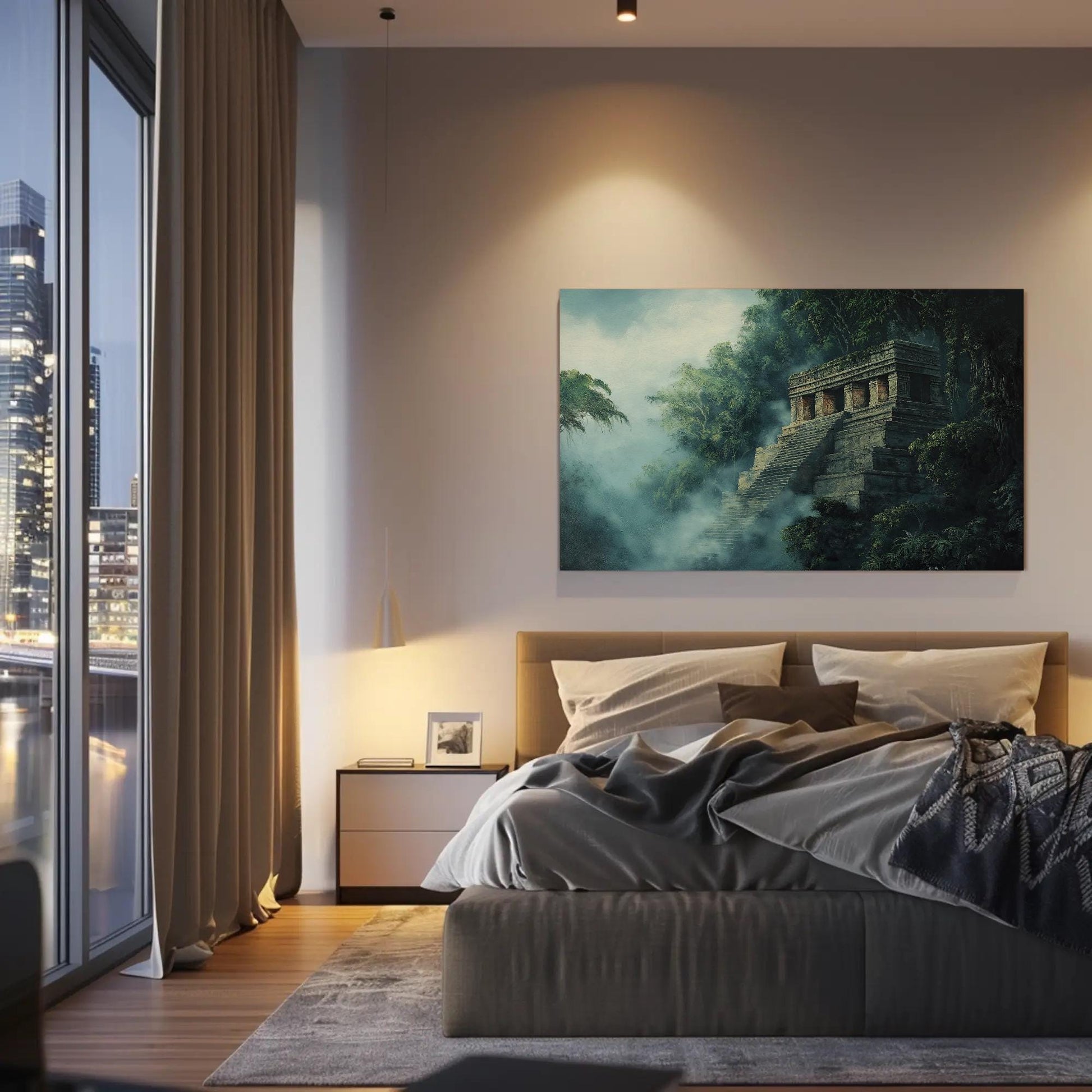 Palenque Mayan Ruins | Mexican Jungle Art Canvas Print – Museum-Grade Wall Decor - Antarmada
