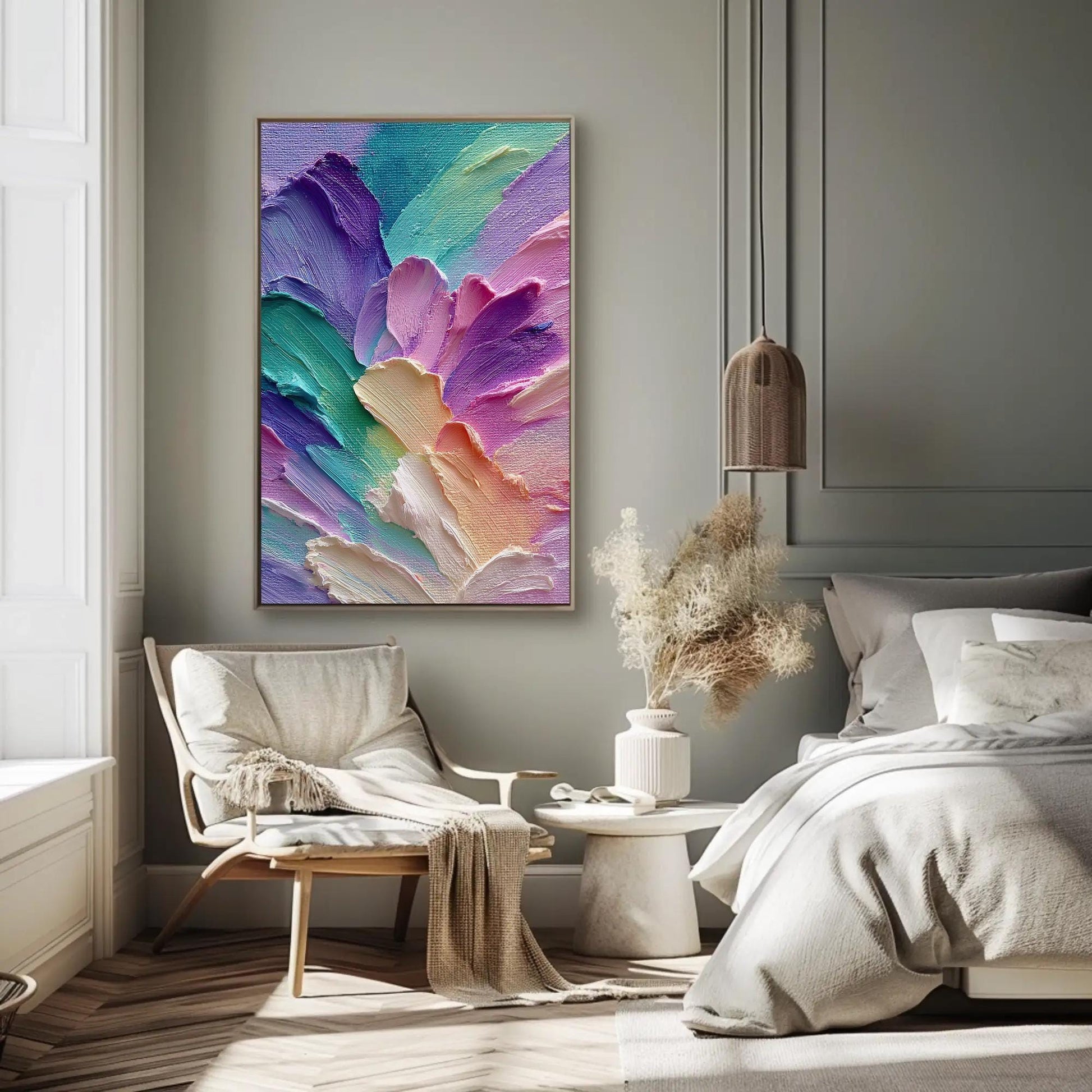 Pastel Aurora Canvas Print – Minimalist Color Field Painting on Museum-Grade Canvas - Antarmada