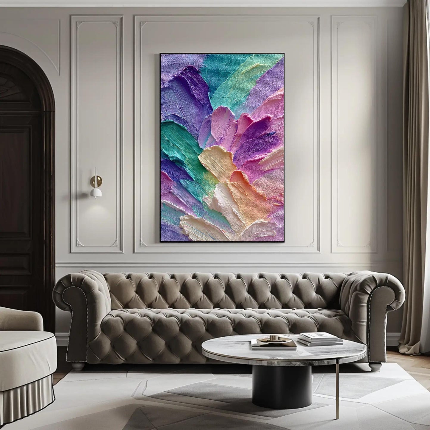 Pastel Aurora Canvas Print – Minimalist Color Field Painting on Museum-Grade Canvas - Antarmada