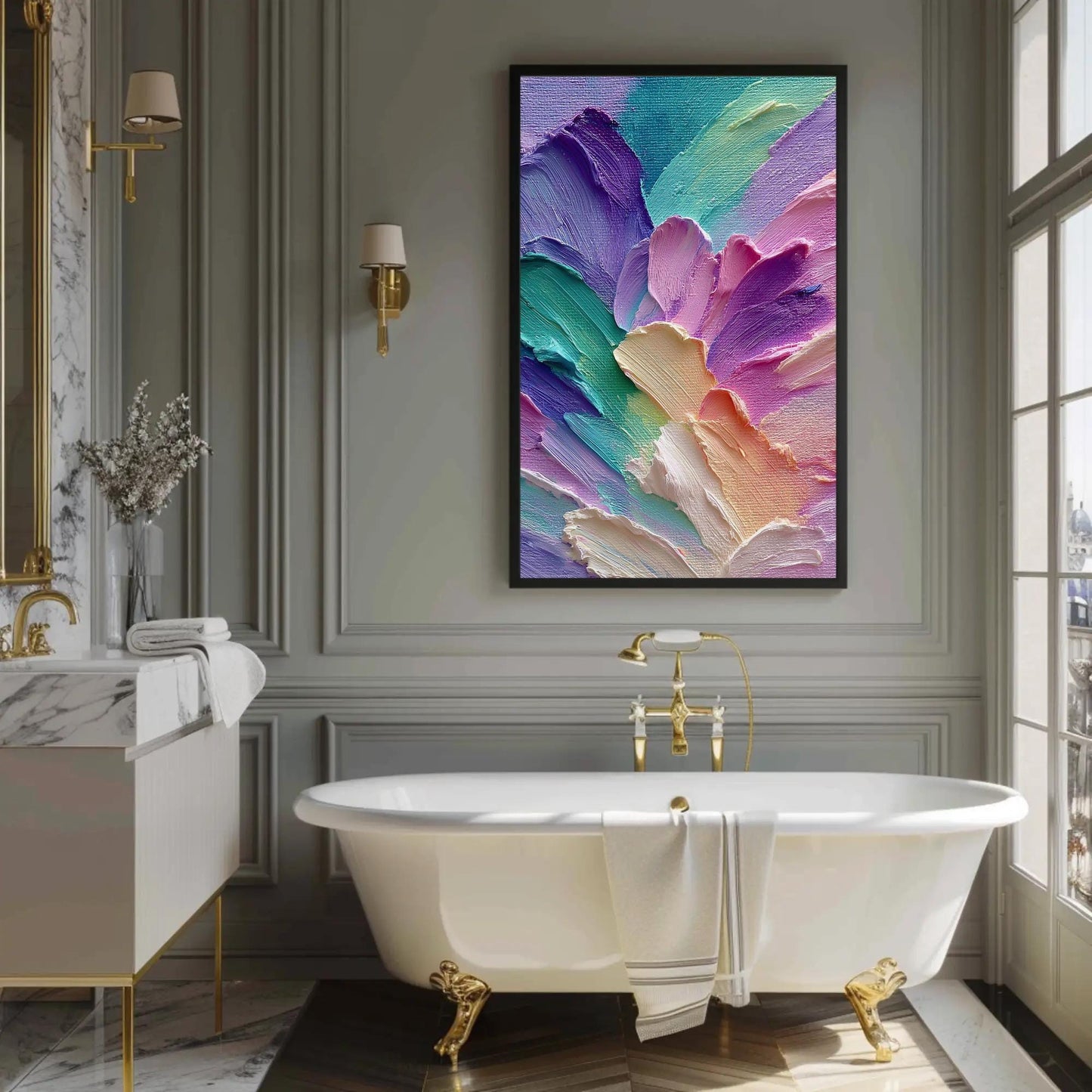 Pastel Aurora Canvas Print – Minimalist Color Field Painting on Museum-Grade Canvas - Antarmada