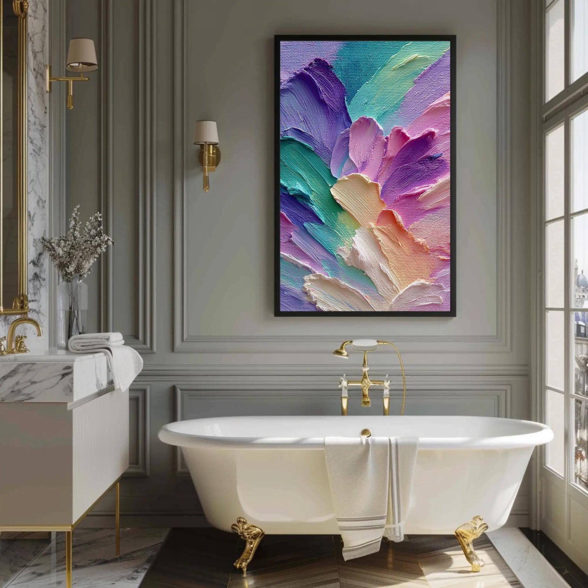 Pastel Aurora Canvas Print – Minimalist Color Field Painting on Museum-Grade Canvas - Antarmada