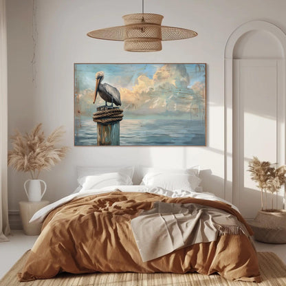 Pelican Canvas Print - Coastal Bird Art | Nautical Wall Decor | Extra Large Canvas - Antarmada