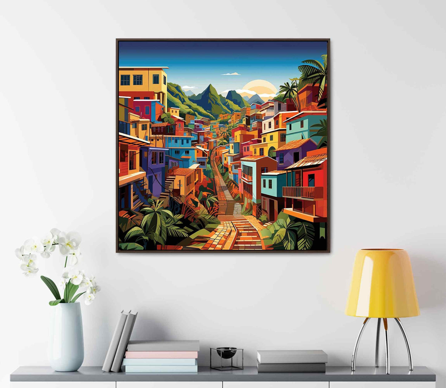 Puerto Rican Art Print – Colorful Town Canvas | Vibrant Caribbean Wall Decor - Antarmada
