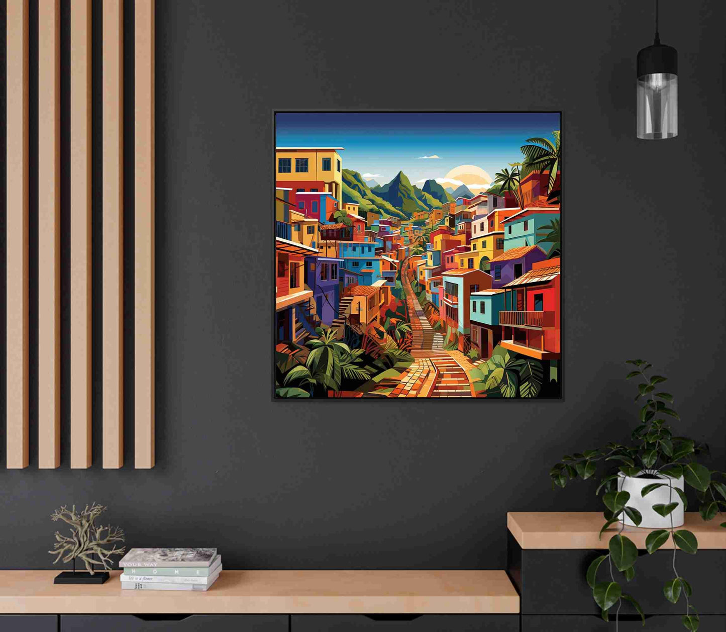 Puerto Rican Art Print – Colorful Town Canvas | Vibrant Caribbean Wall Decor - Antarmada