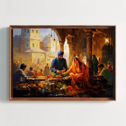 Punjabi Couple Canvas Print – Indian Bazaar Wall Art | Museum Grade Canvas - Antarmada