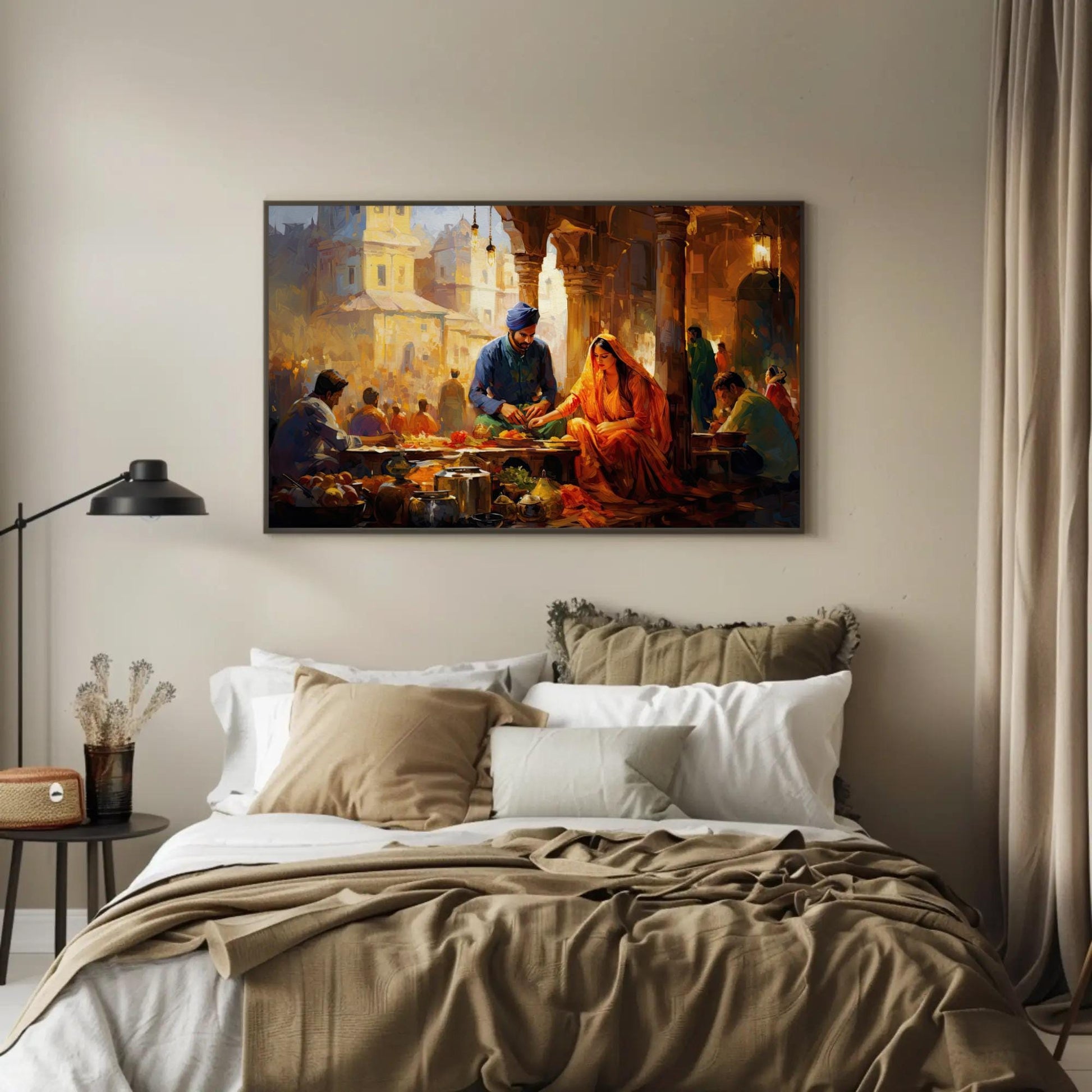 Punjabi Couple Canvas Print – Indian Bazaar Wall Art | Museum Grade Canvas - Antarmada