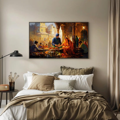 Punjabi Couple Canvas Print – Indian Bazaar Wall Art | Museum Grade Canvas - Antarmada