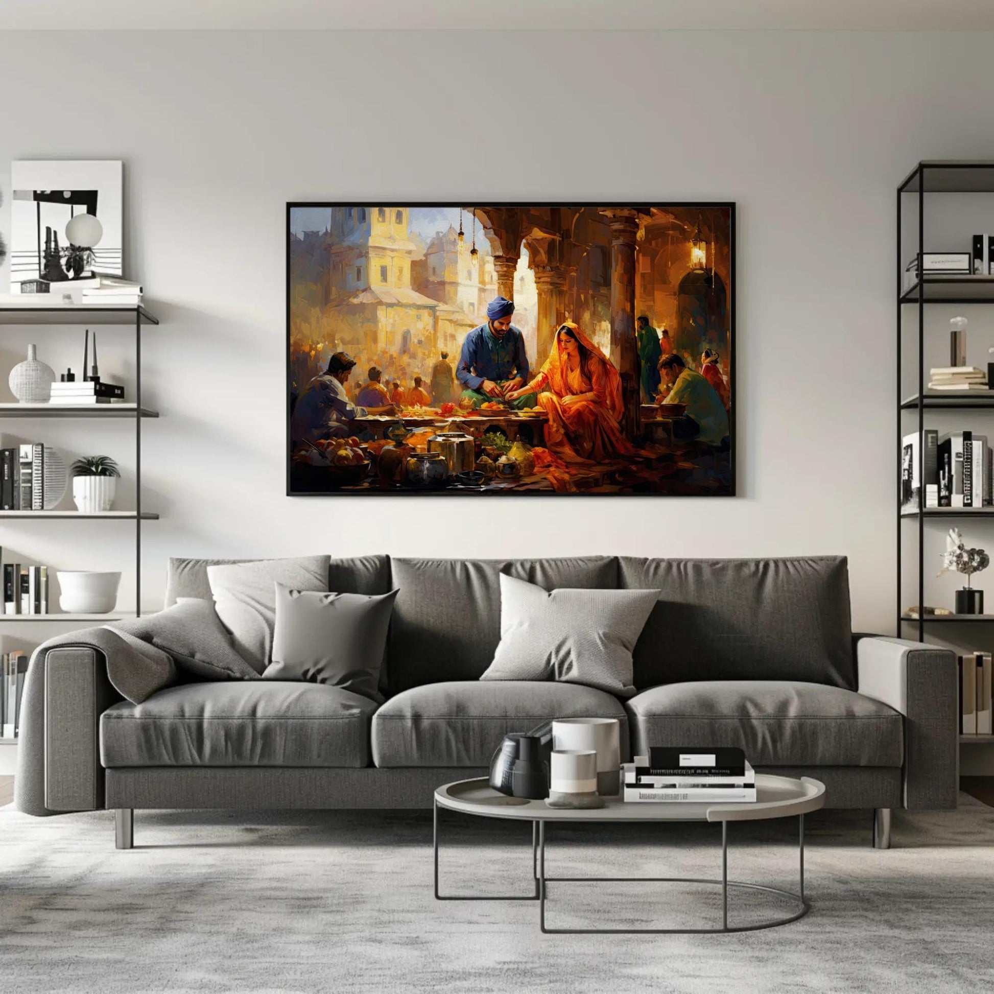 Punjabi Couple Canvas Print – Indian Bazaar Wall Art | Museum Grade Canvas - Antarmada