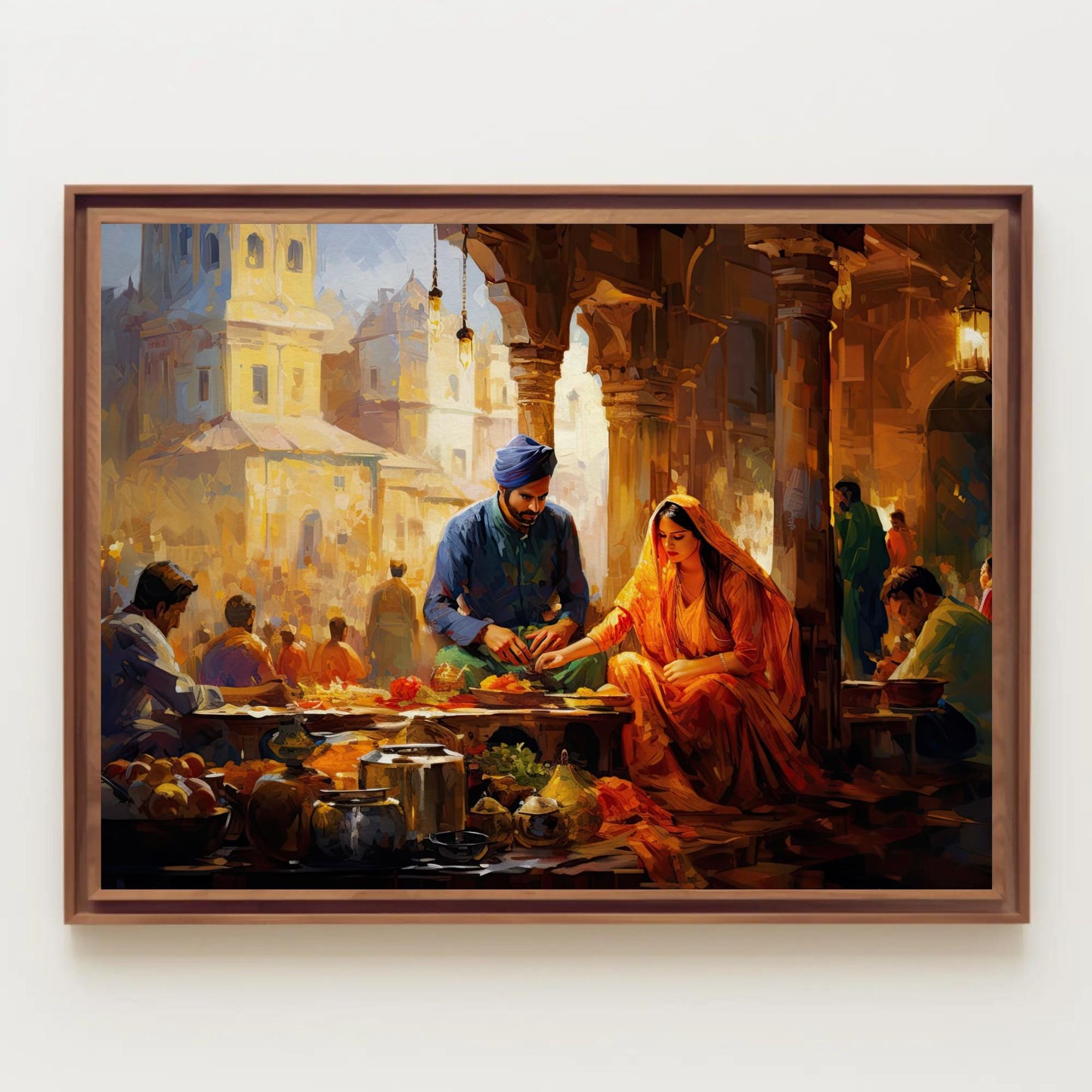 Punjabi Couple Canvas Print – Indian Bazaar Wall Art | Museum Grade Canvas - Antarmada