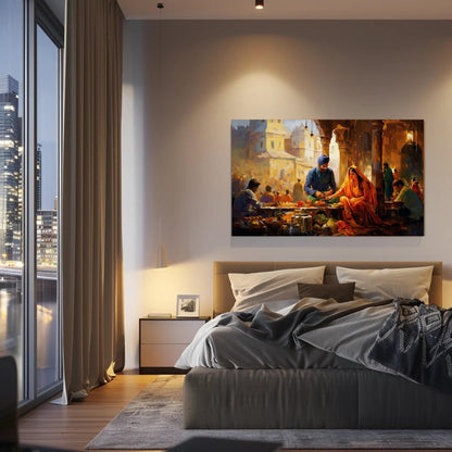 Punjabi Couple Canvas Print – Indian Bazaar Wall Art | Museum Grade Canvas - Antarmada