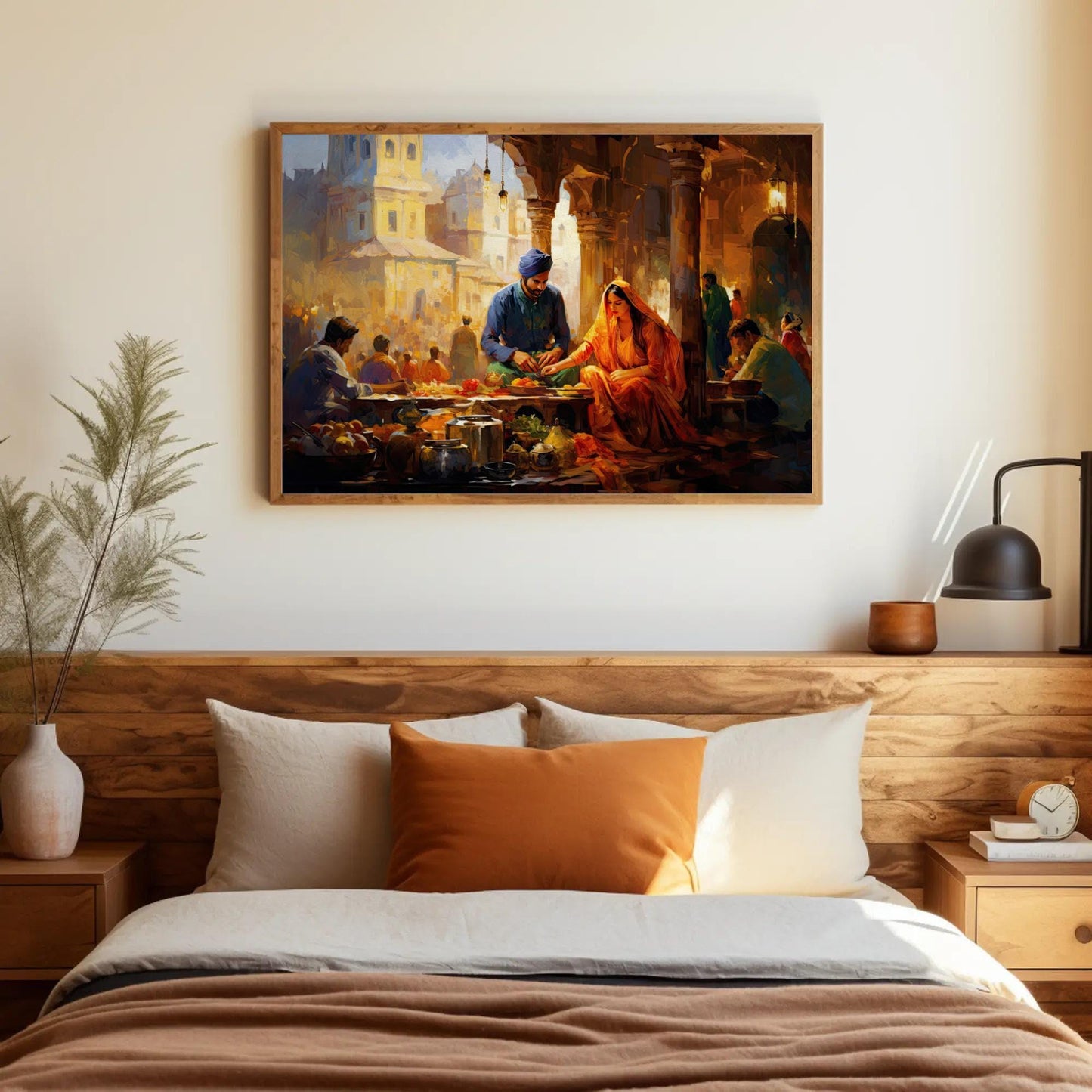 Punjabi Couple Canvas Print – Indian Bazaar Wall Art | Museum Grade Canvas - Antarmada