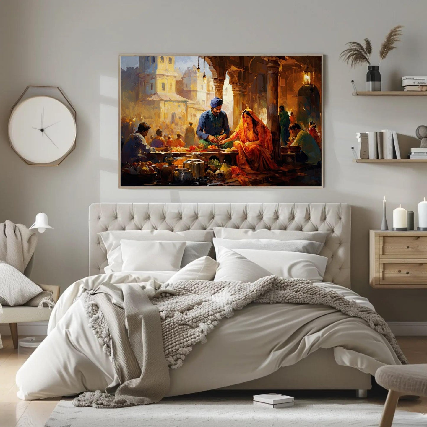 Punjabi Couple Canvas Print – Indian Bazaar Wall Art | Museum Grade Canvas - Antarmada