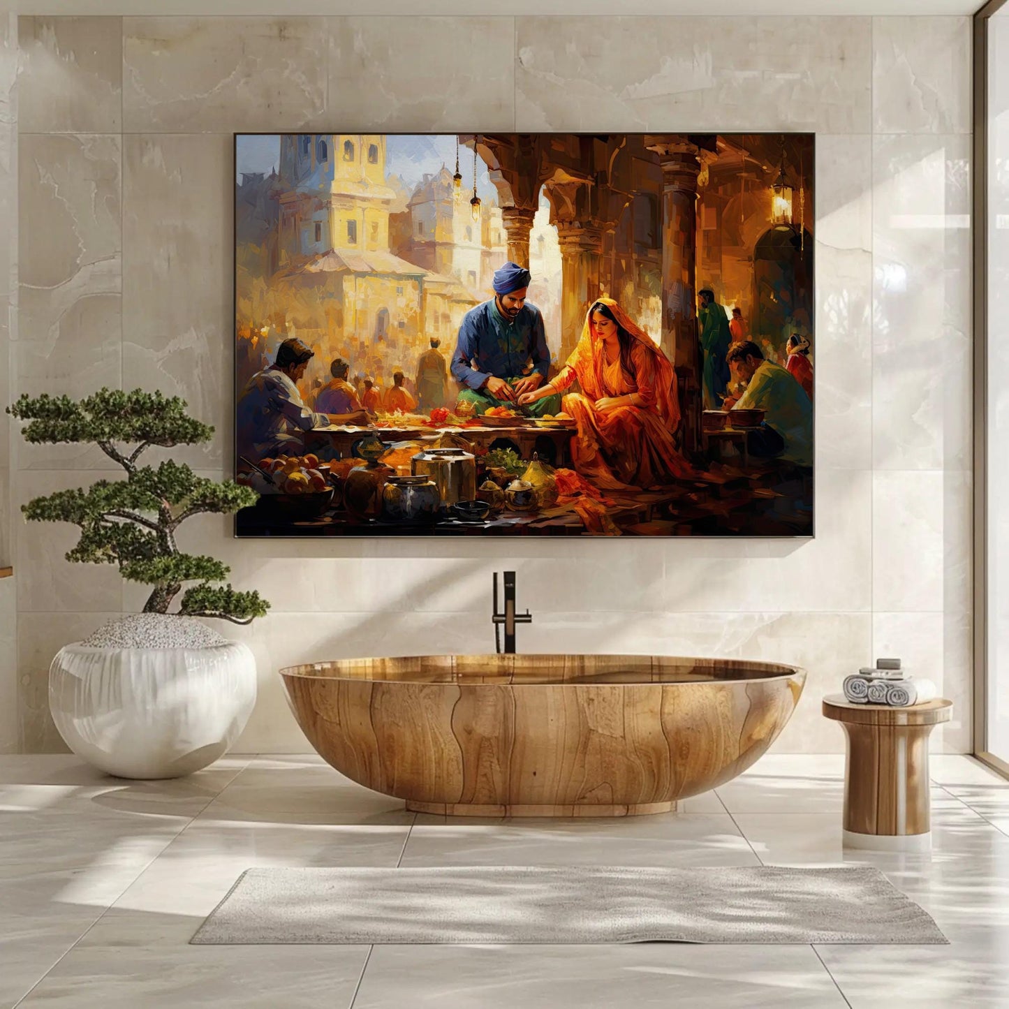 Punjabi Couple Canvas Print – Indian Bazaar Wall Art | Museum Grade Canvas - Antarmada