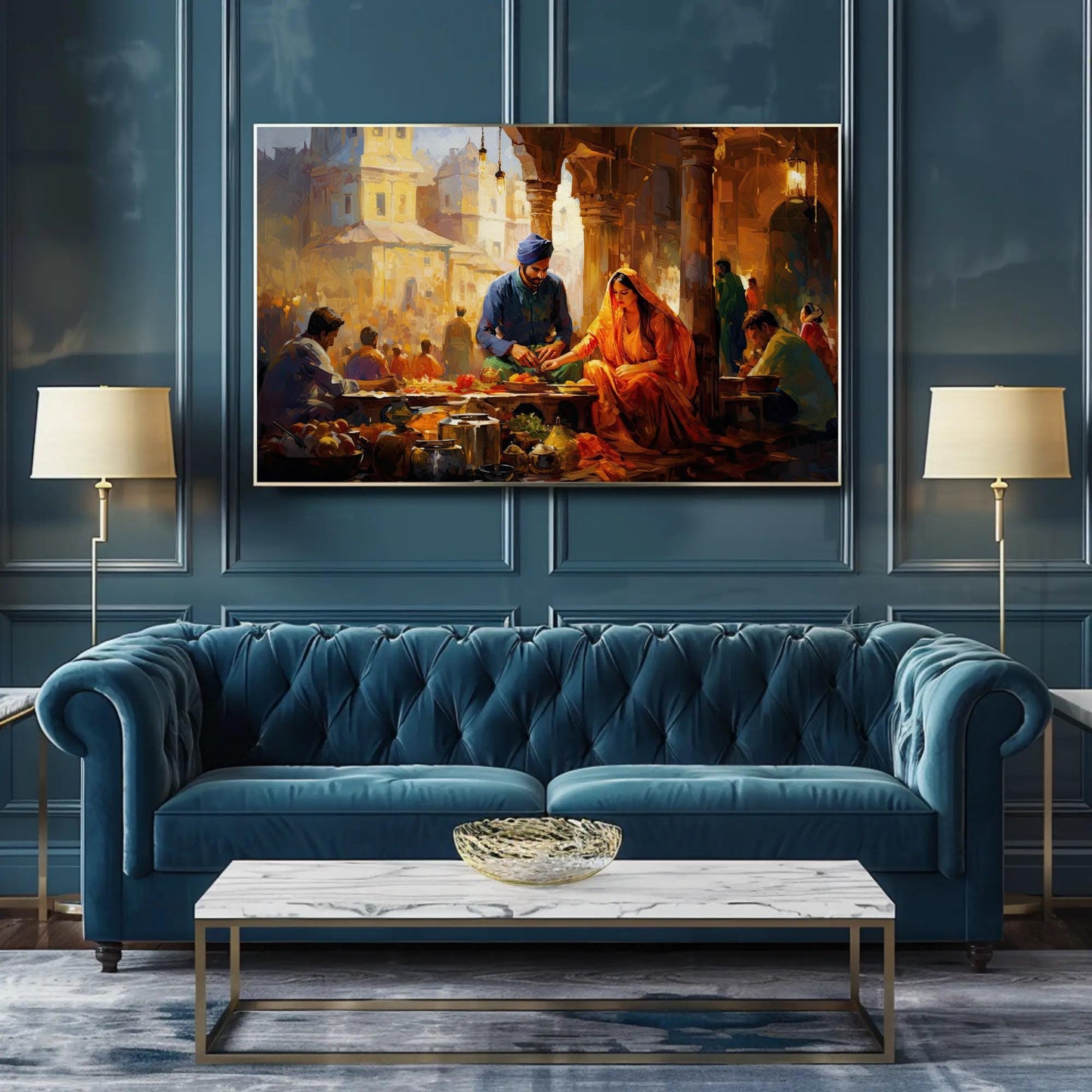 Punjabi Couple Canvas Print – Indian Bazaar Wall Art | Museum Grade Canvas - Antarmada