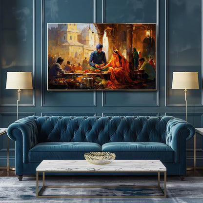 Punjabi Couple Canvas Print – Indian Bazaar Wall Art | Museum Grade Canvas - Antarmada