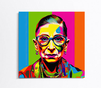 RBG Pop Art Canvas Print - Framed Gallery Wrap Canvas with Floating Wood Frame - Antarmada
