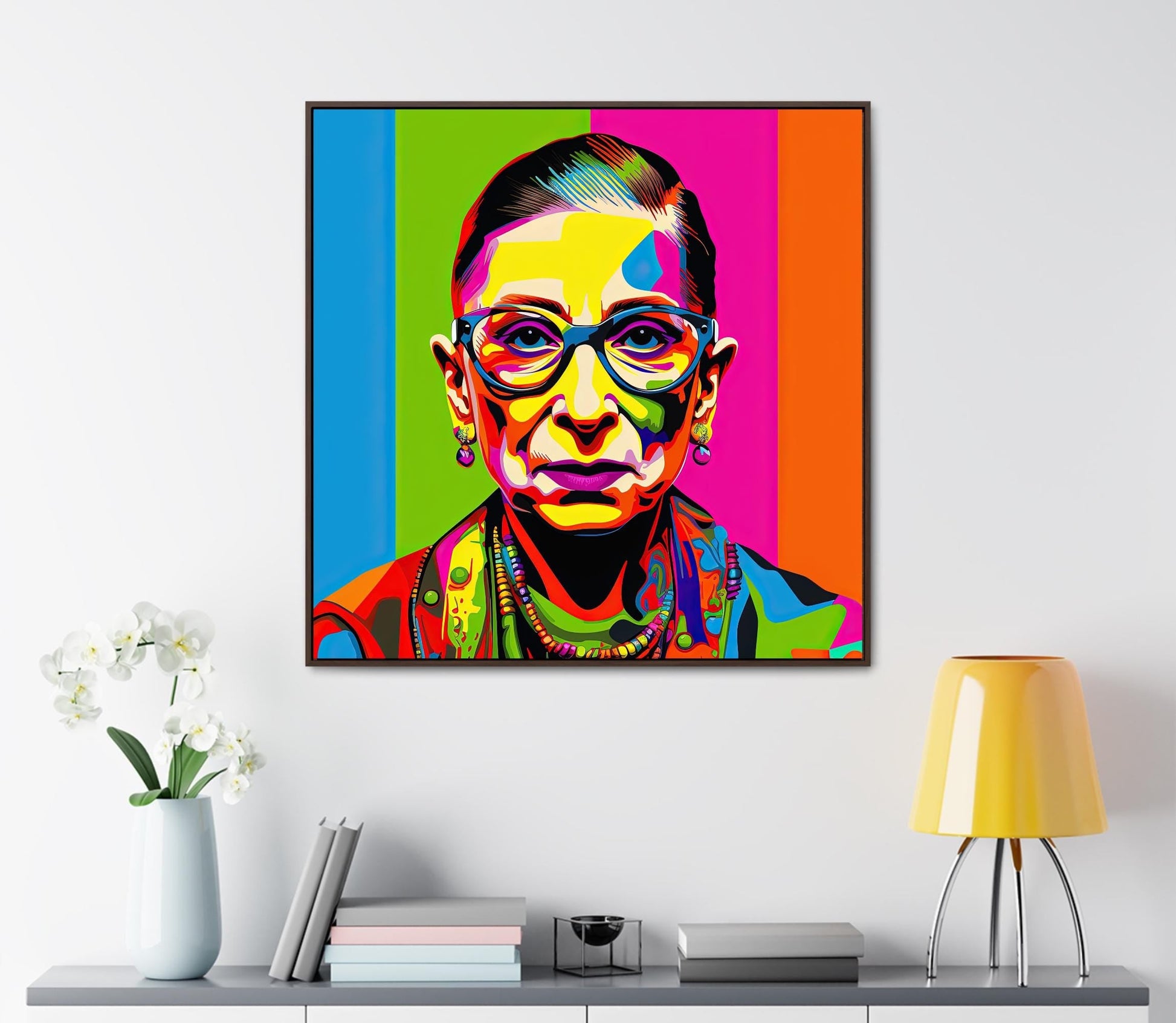 RBG Pop Art Canvas Print - Framed Gallery Wrap Canvas with Floating Wood Frame - Antarmada