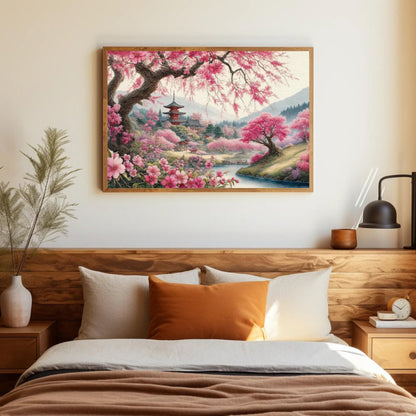 Sakura Tree Canvas Print – Elegant Japanese Cherry Blossom Wall Art on Museum Grade Canvas - Antarmada