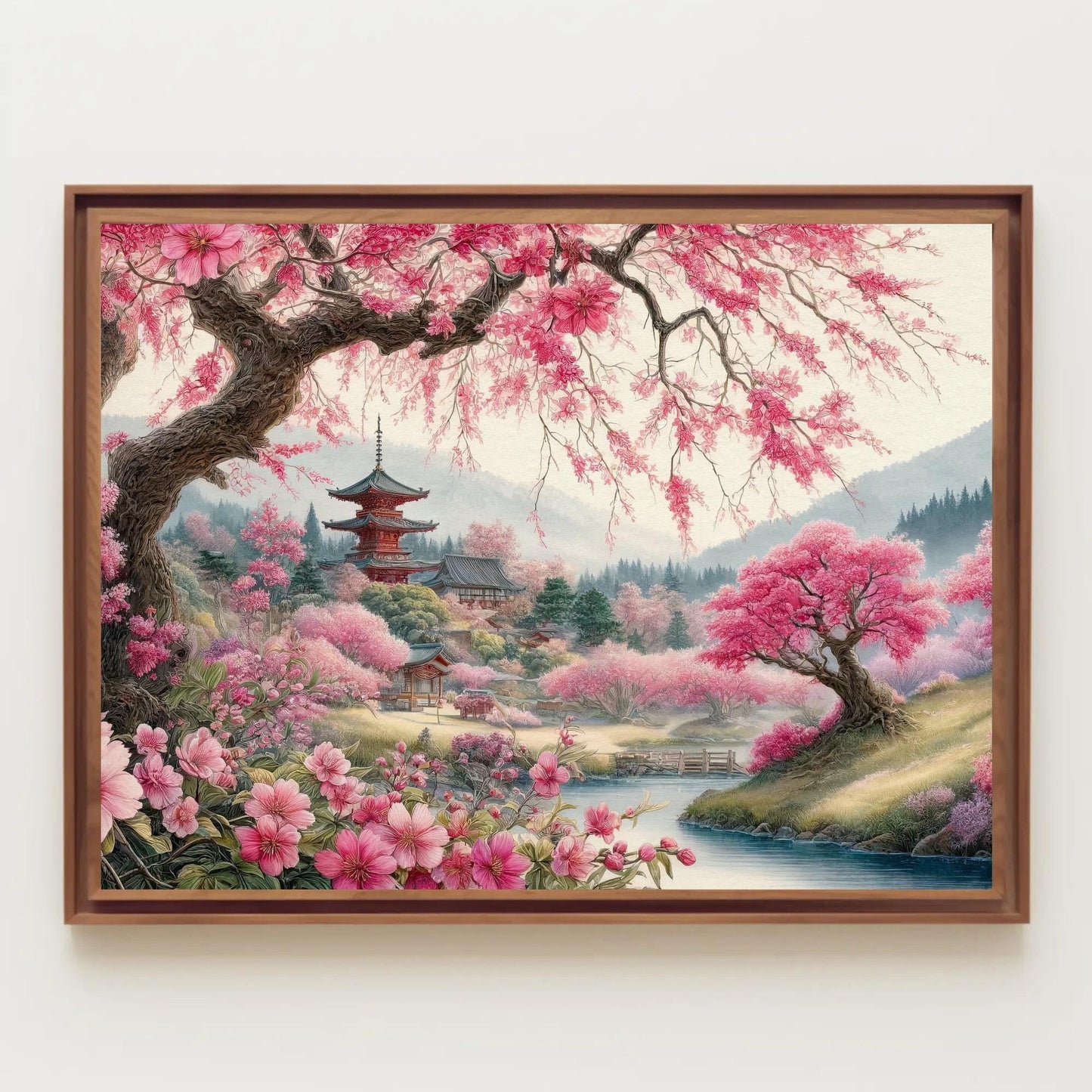 Sakura Tree Canvas Print – Elegant Japanese Cherry Blossom Wall Art on Museum Grade Canvas - Antarmada