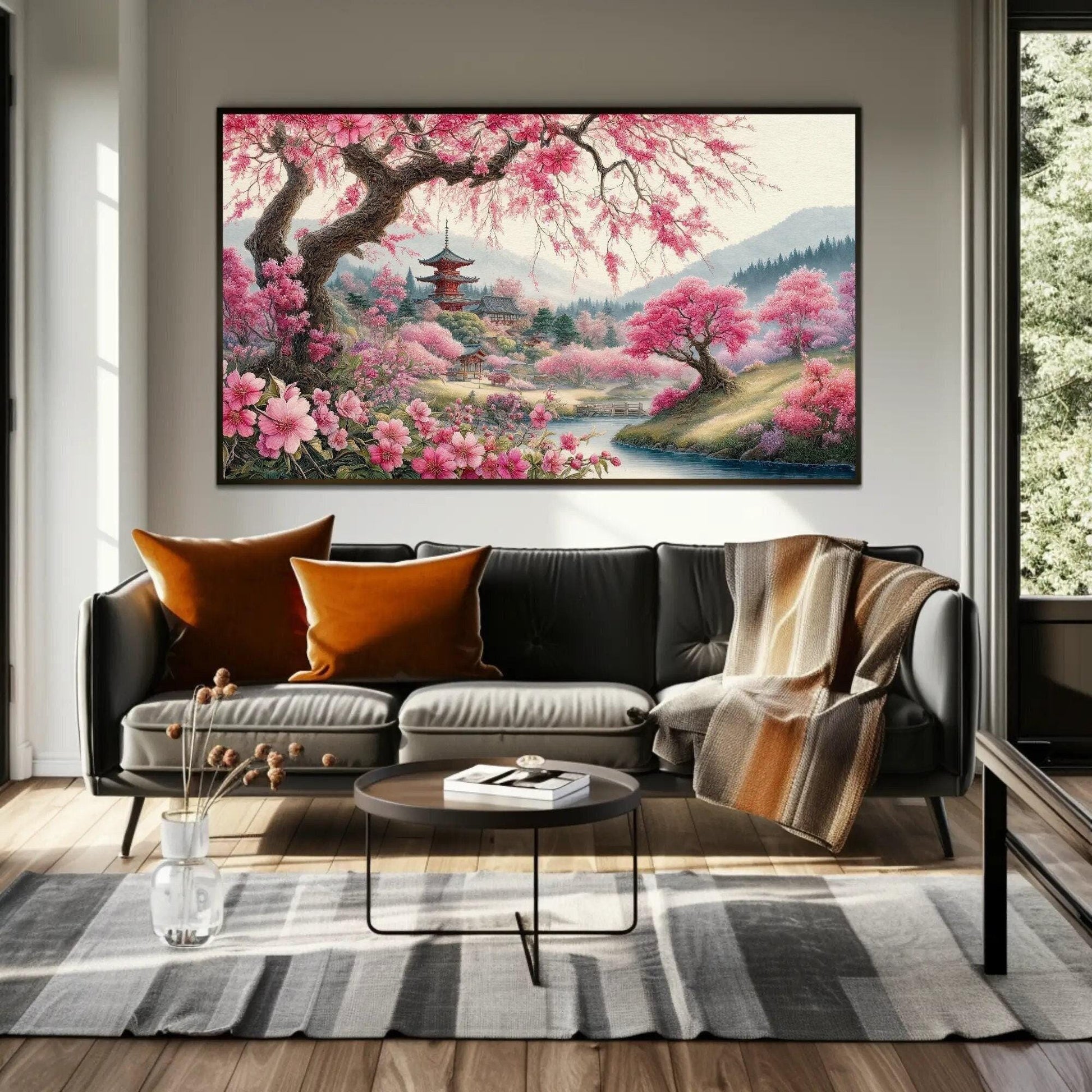 Sakura Tree Canvas Print – Elegant Japanese Cherry Blossom Wall Art on Museum Grade Canvas - Antarmada