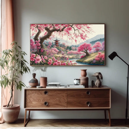 Sakura Tree Canvas Print – Elegant Japanese Cherry Blossom Wall Art on Museum Grade Canvas - Antarmada